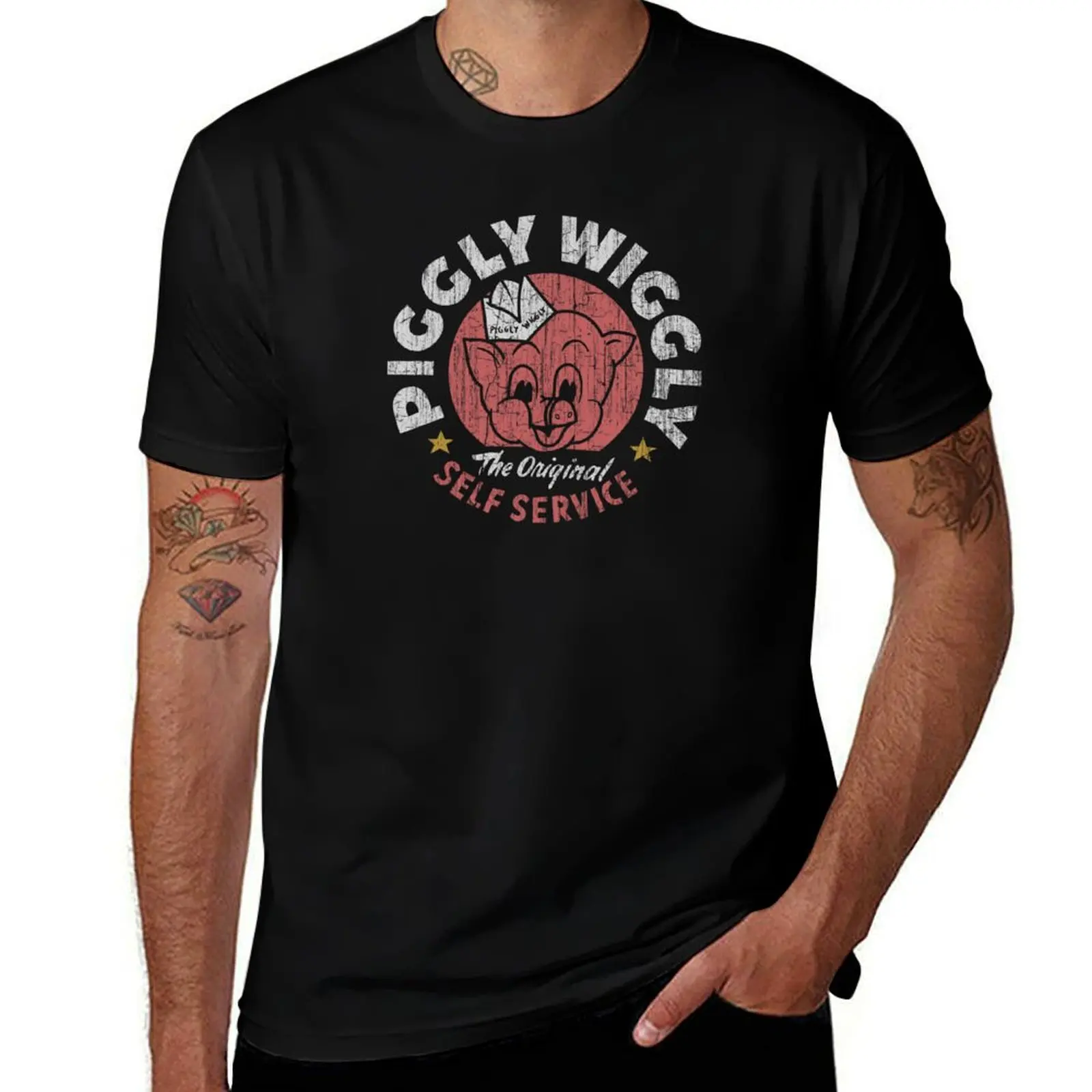 Piggly Wiggly T-Shirt Summer Print Short Sleeve Tee T-Shirt