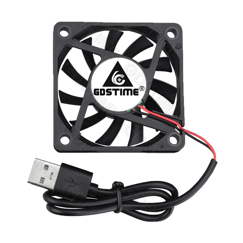 Wentylator Gdstime 60mm 24V 12V Chłodzenie 60x60x10MM Wentylator do Obudowy PC 6010 Podwójne Łożysko Kulkowe Wentylator USB 5V do Chłodzenia Komputera, CPU, GPU — zdjęcie produktu 4