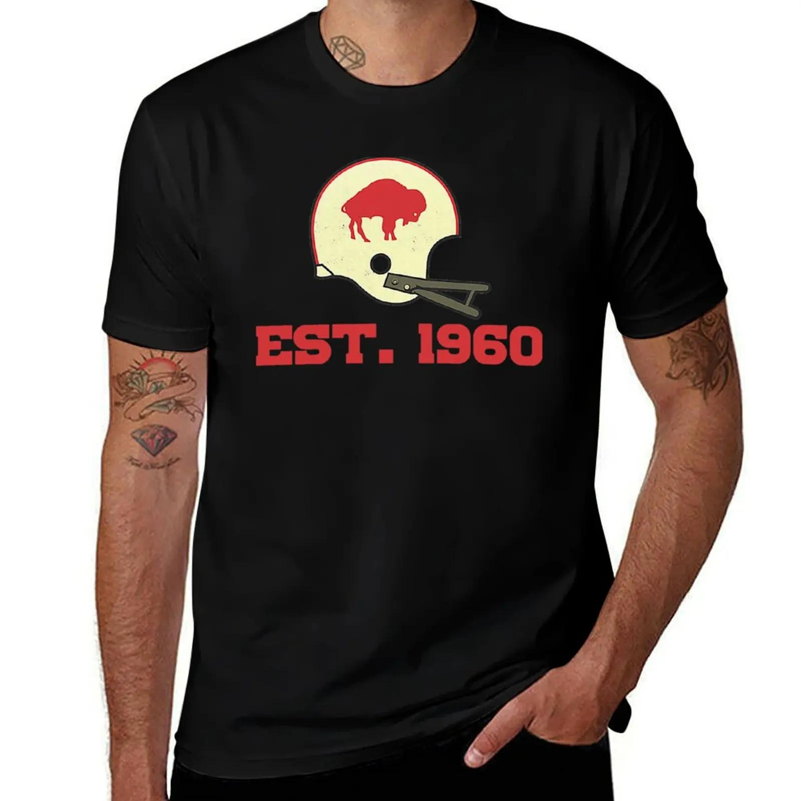 

est. t Distressed] for shirt men man print custom t cotton shirts t [Vintage man heavy 1960 Bills shirt T-Shirt
