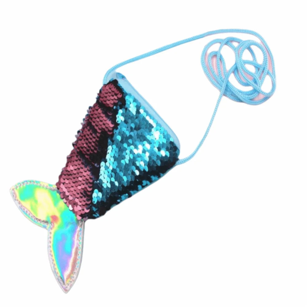 

Fashion Mermaid Tail Sequins Coin Purse Zipper Mini Money Change Card Holder Wallet Mini Makeup Bag Gift