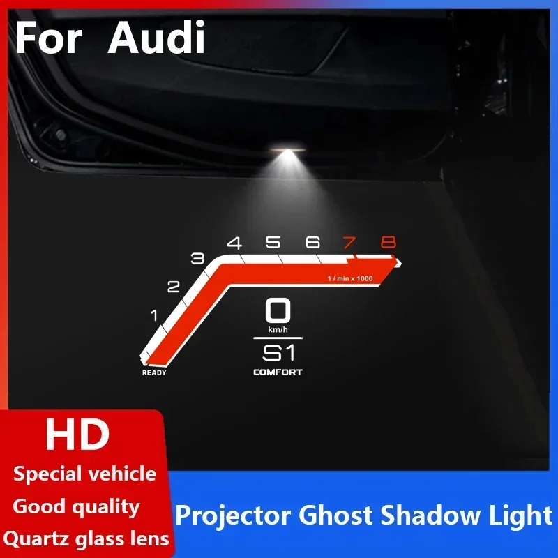 LED For Audi Q2 Q3 Q5L Q7 Q8L A3 A4L A5 A6L A7 A8L Etron Welcome Light Shadow Logo Lamps Ghost Modification Door Laser Projector