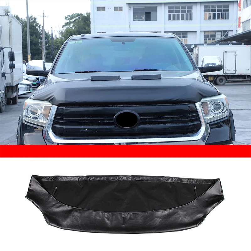 For Toyota Tundra/Sequoia 2007+ Car Hood Sand and Stone Deflector Protection Cover Leather Exterior Modification Accessories