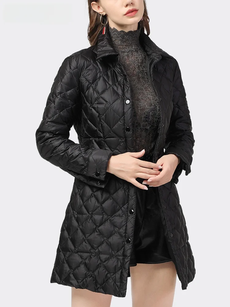 

Женский пуховый Jaet средней длины, легкий утягивающий белый пух, осень-зима, новый Sle Commute Sle Regular Sve Long