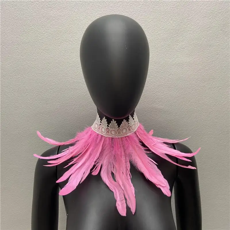 Halloween weißen Schal y2k Pelz Schal Kleid Cape Neck Schals Frau Cosplay Snood Kinder Schals Gothic Style Hochzeits feier Schal – Detail 15