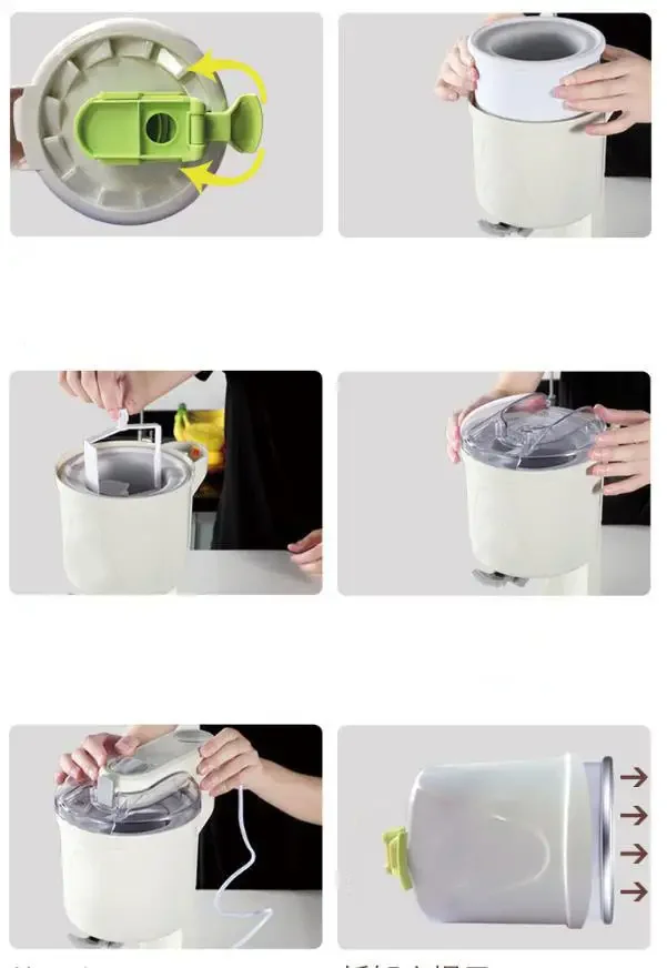 Ice Cream Machine Maker Mini Portable Soft Ice Cream Making Machine Household Portable Blender Simple One Push Operation