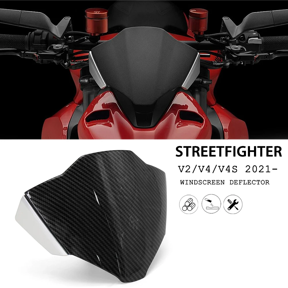 V4 Accessories Windshield For Ducati Streetfighter V 4/S V2 2021-2023 Motorcycle Windscreen Deflector Protection ABS Plastic