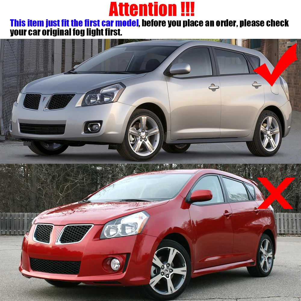 2IN1 Design Car Front Bumper LED Lens Fog Light + Daytime Running Lamp DRL 2 Pieces For Pontiac Vibe 2008 2009 2010