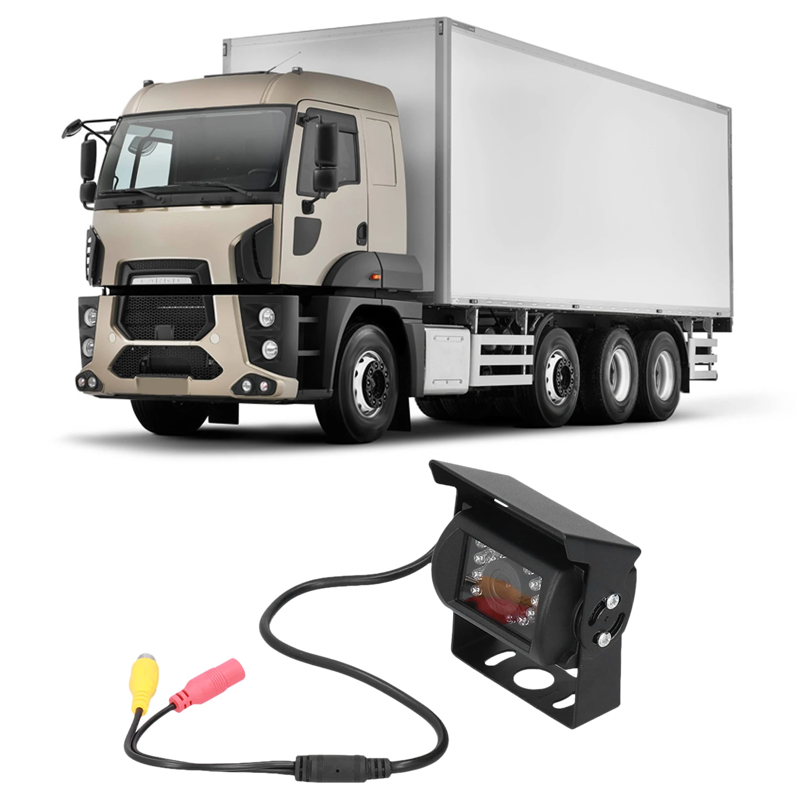 Universal 12V‑24V 120° Rear View Camera 18‑LED IP68 Waterproof Night Vision for Car Truck Bus with CMOS HD Camera Sensor