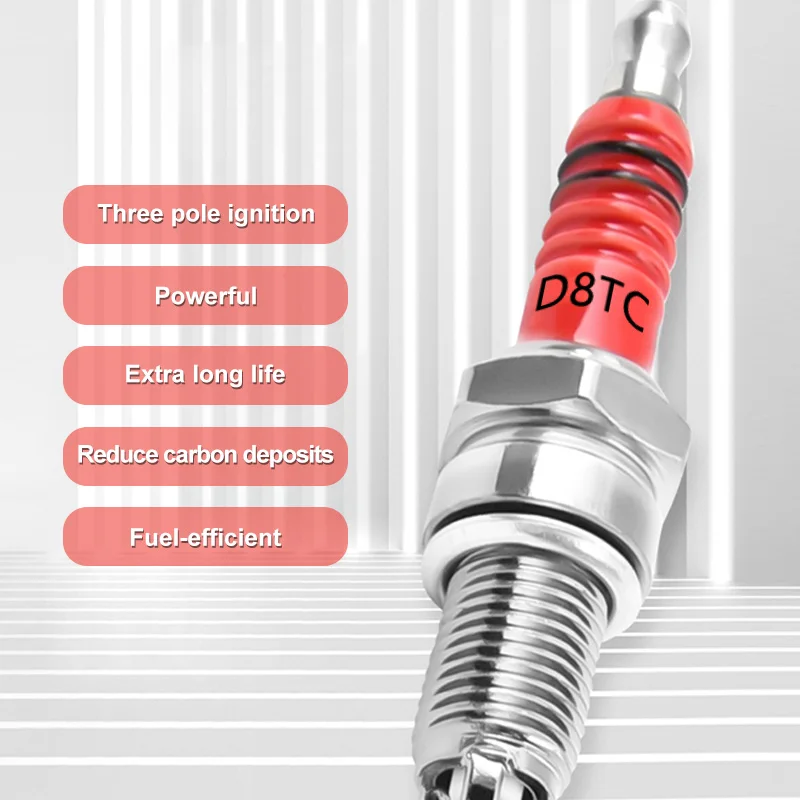 BLALION Racing Spark Plug 3 Triple Electrode A7TC D8TC For GY6 CG 50 70 110 125 150CC Motorcycle Atv Scooter Dirt Bike Go Kart
