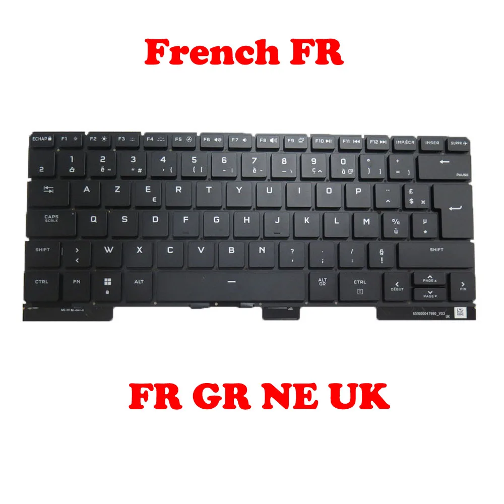 UK GR FR NE Laptop Mechanical Keyboard For Tongfang GC6RR7U English US Black RGB Colourful Backlit RGB Colourful Backlit New