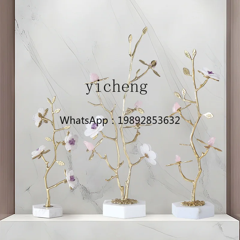 AB  Flower Blossom Rich Fortune Tree Ornament Living Room TV Cabinet Entrance Wine Cabinet Home Decoration Gifts