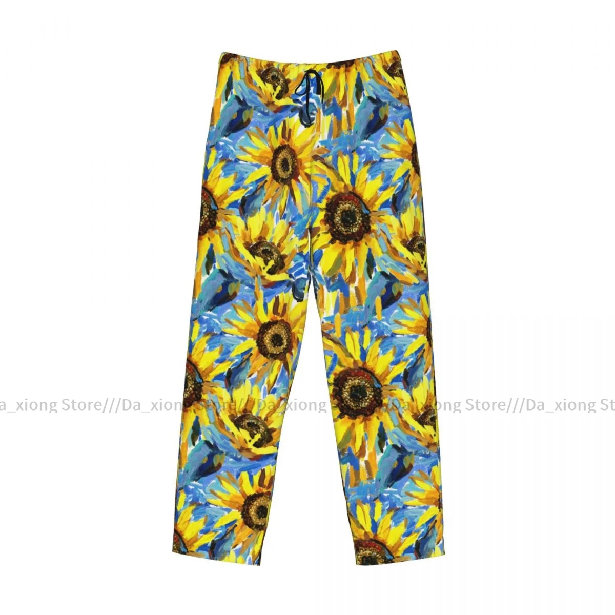 Ropa de dormir para hombre, pantalones sueltos para dormir, pijamas de girasoles, pintura de impresionismo, pantalones largos de salón, ropa informal para el hogar