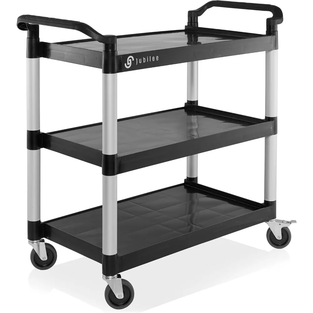 

Heavy-Duty 3-Tier Utility Service Cart with Wheels, Dimensions 40.25" x 38.5"
