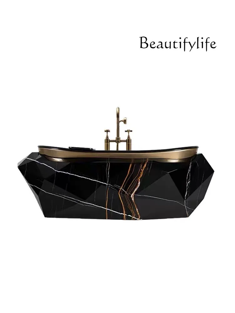 Italian-Style Light Luxury Diamond Bathtub Villa Large Flat High-End Apartment High-End Independent Bathroom Cylinder