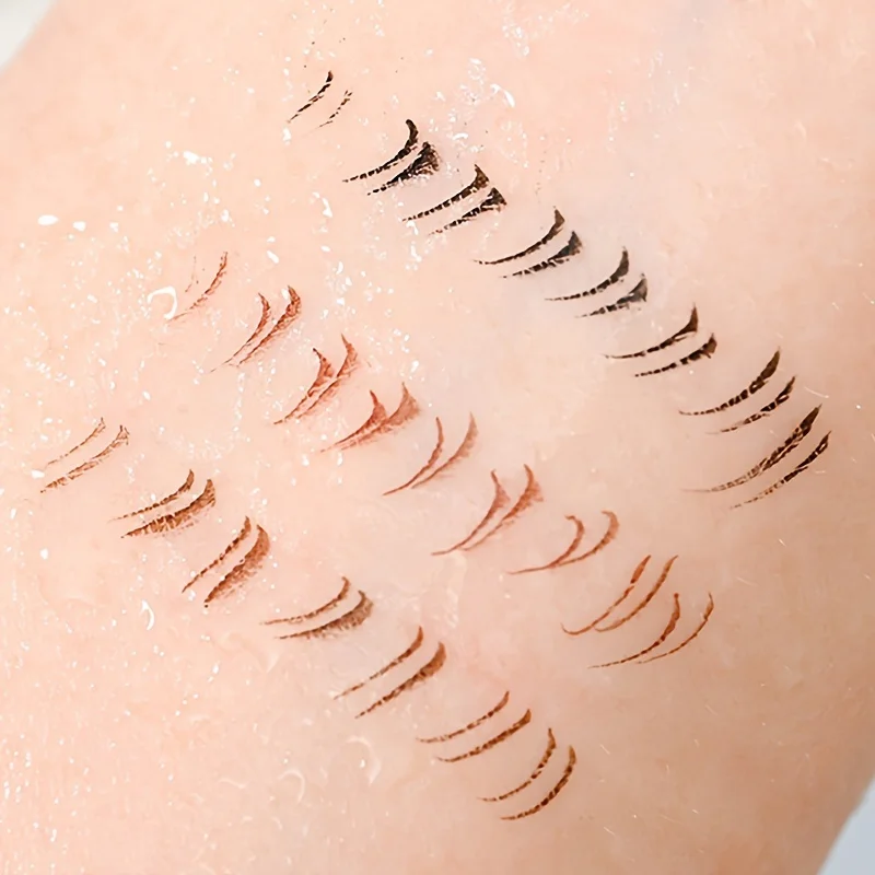 Delineador de ojos de doble garra, lápiz líquido delineador de ojos de dos pestañas inferiores extremadamente fino, resistente al agua, sin manchas y al sudor