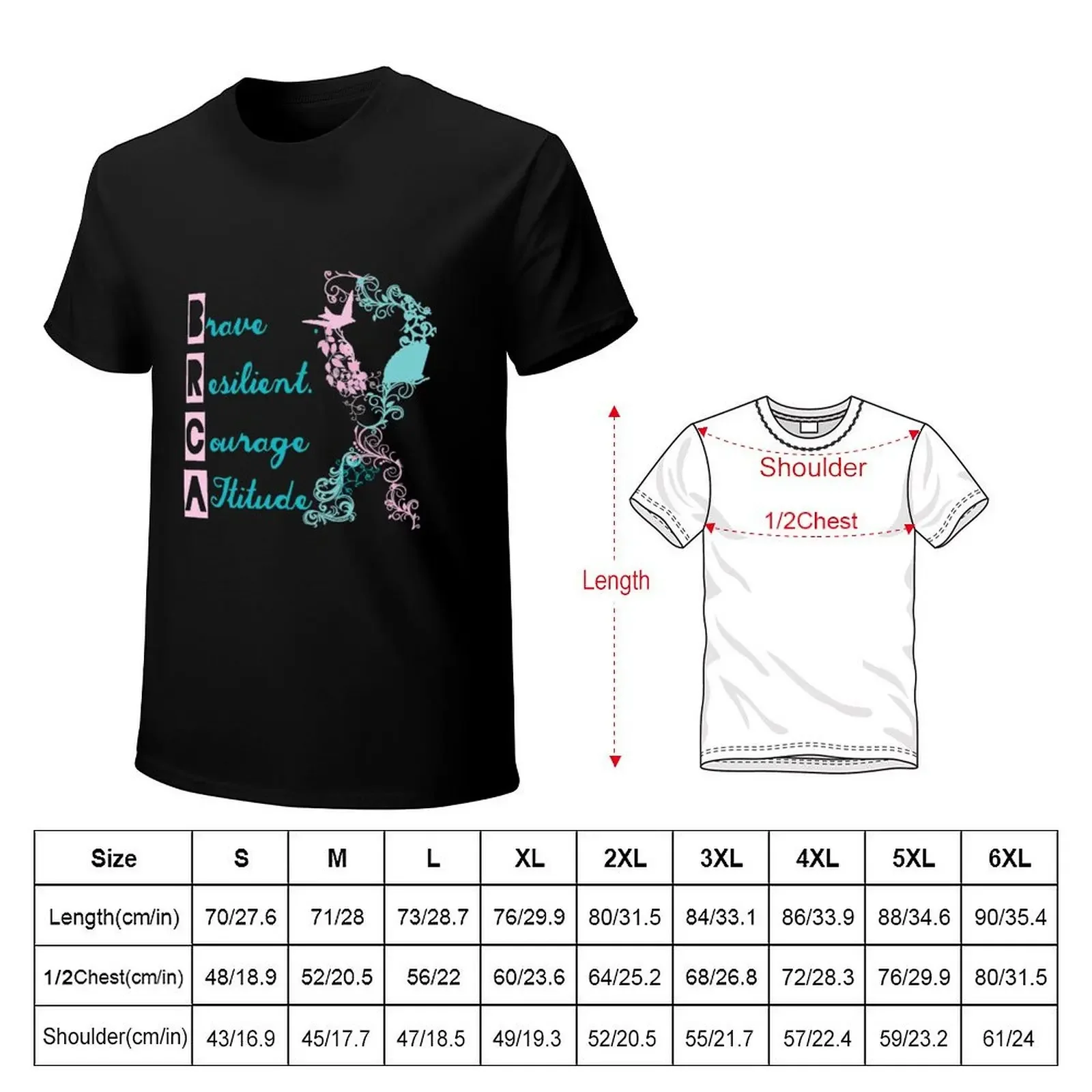 BRCA, brave resilient, courage, attitude T-Shirt custom t shirt animal prinfor boys tees shirts graphic tees t shirt men