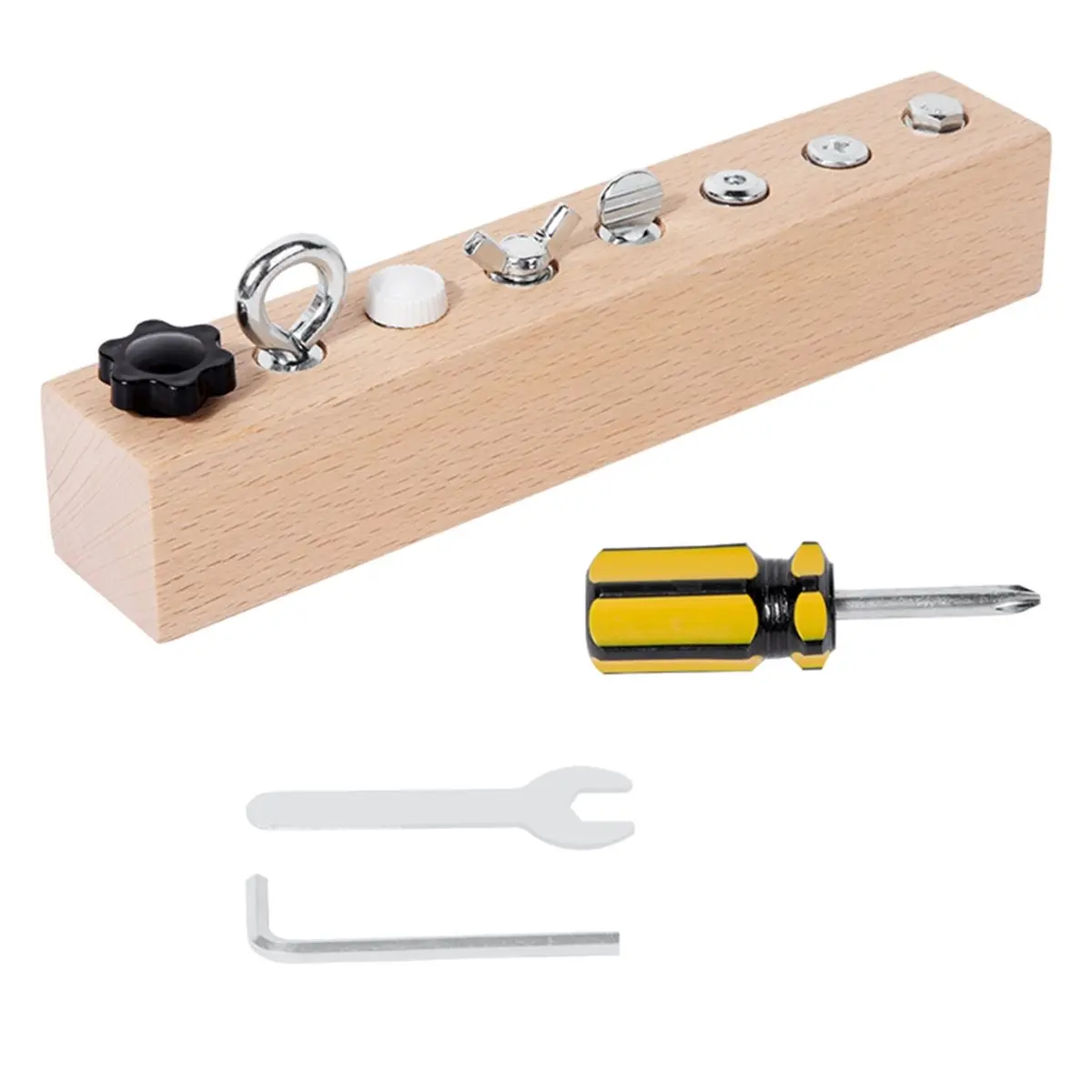 LUCK Montessori Wooden Toy for Kids - Nut Disassembly, Enhances Fine Motor Skills