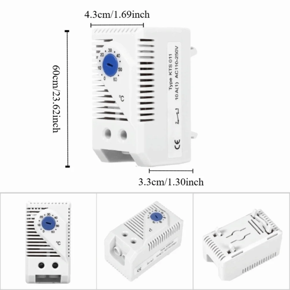 Electric Control 0-60℃ Adjustable Thermostat KTS011 KTO011 Mechanical Thermostat Durable Temperature Controller HVAC Systems