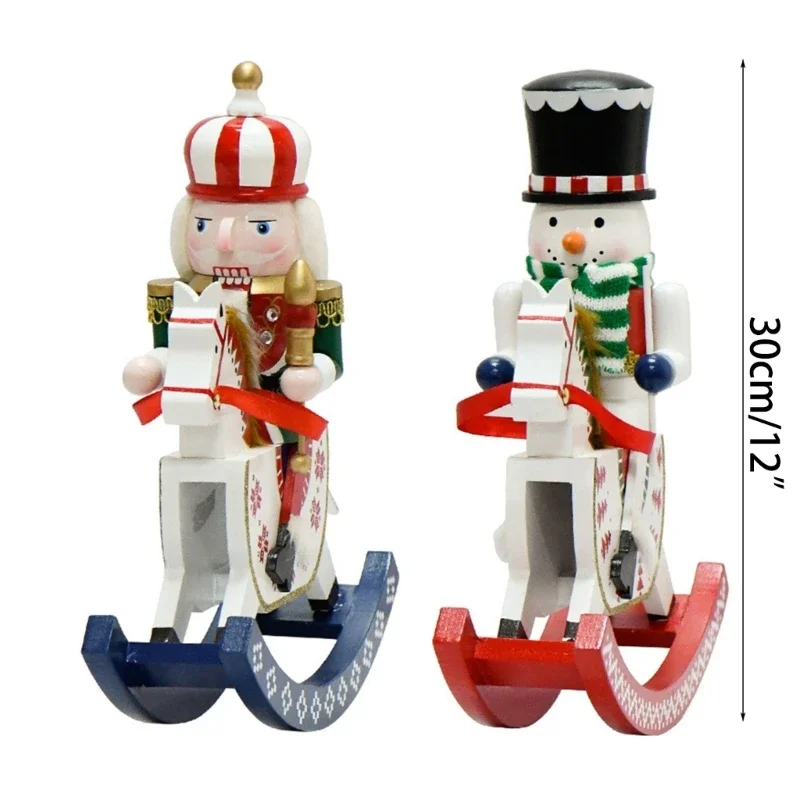 

Riding new 30CM walnut clip decoration ornament wooden crafts rocking horse wood war horse walnut soldier puppet man