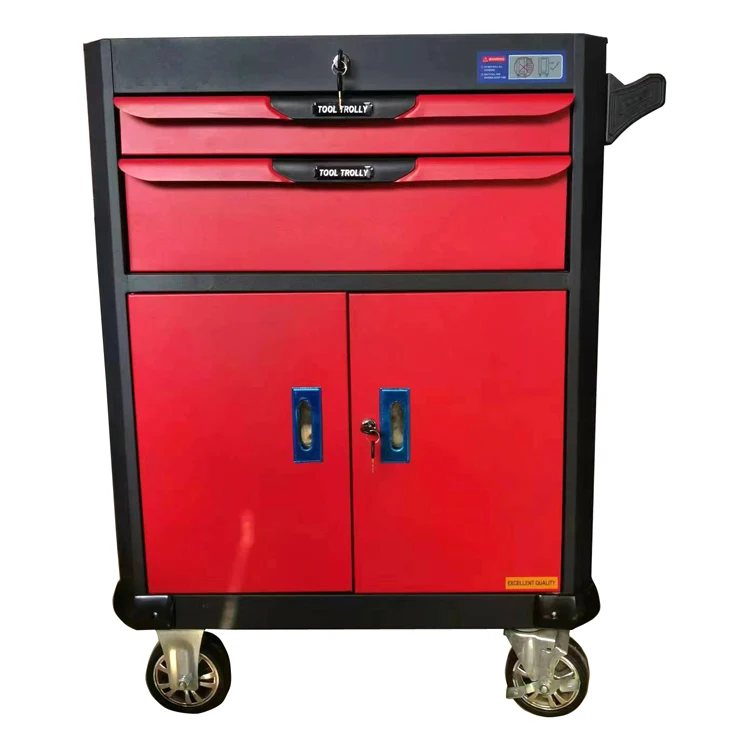 

2 Drawer Tool Cabinet / High Quality Carbon Steel Trolley Industrial Tool Cabinet
