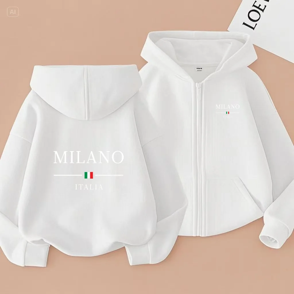 The Cartoon-printed Children's Zipper Sweatshirt Is Suitable for Boys and Girls Aged 3 to 13 as a Winter and Autumn Sports Top