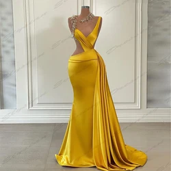 Sexy Backless Evening Party Dresses For Women Beautiful Simple Off Shoulder Sleeveless Slimming Mopping Customized Prom Gowns