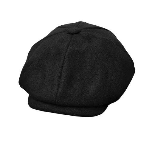 Imagen 2 del producto Gorra de lana Newsboy negro caqui hombres mujeres británico Gatsby sombrero Retro conductor gorra plana para hombre boina Vintage para hombres