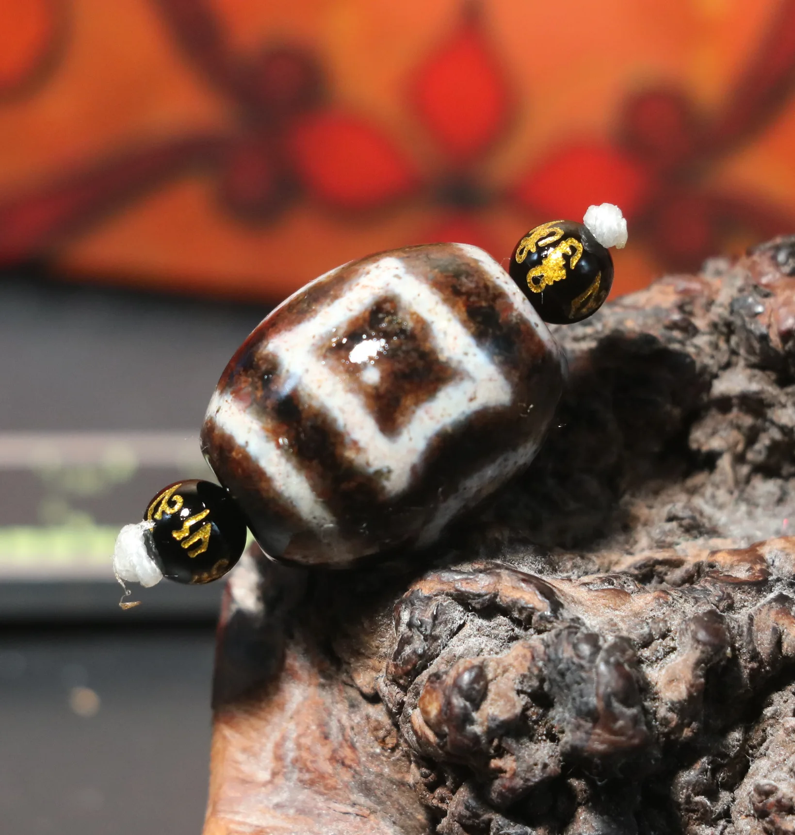 4A Ultra Energy Tibetan Old Agate Cinnabar Dots Heven&Earth Big Daluo Totem DZi Bead Amulet For Making Jewelry LKbrother