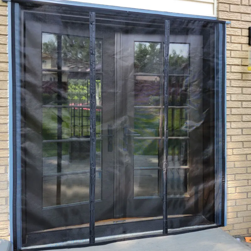 마그네틱 커튼 모기장 맞춤형 크기 여름 검은 곤충 그물 자동 폐쇄 커튼 유리문, 거실 더블... - 1