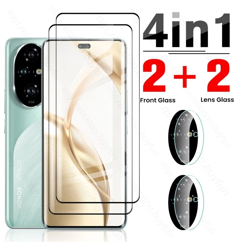 4 In 1 9D Curved Edge Tempered Glass Screen Protector For Honor 200 Pro 5G Case Camera Protect Glass Honor200 Honar Honer 200pro