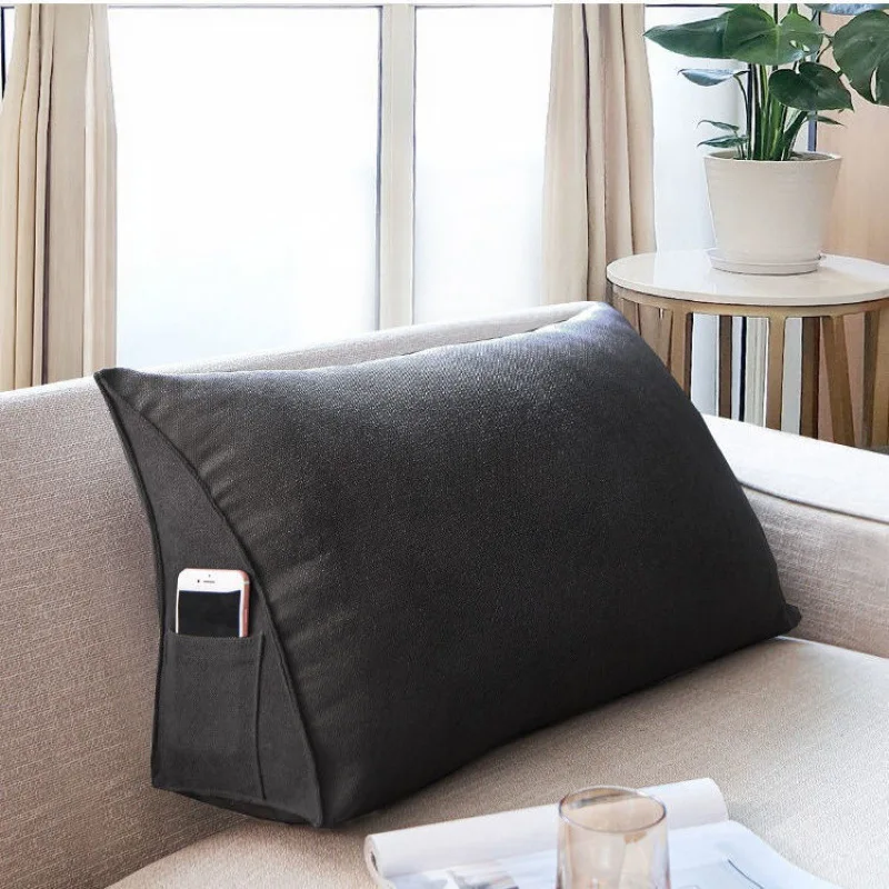 Office Sofa Bedside Back Cushion Cover Triangle Pillowcase TV Reading Lumbar Cushion Comfort Soft Bed Rest Decor Pillow Covers