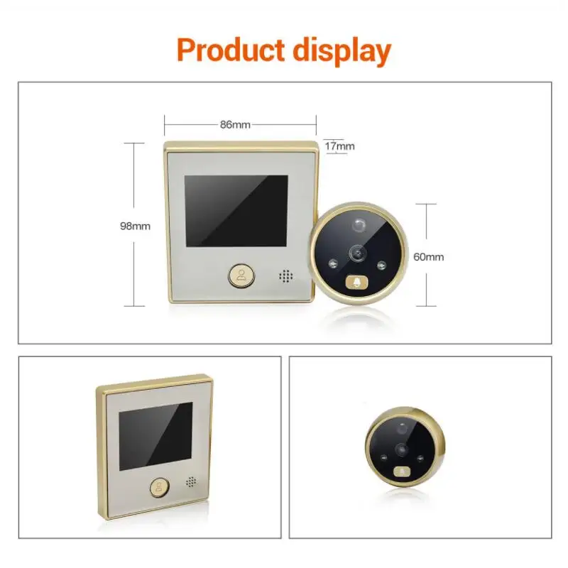 3.0 inch Digital LCD 120 Degree Peephole Viewer photo visual monitoring electronic cat eye camera doorbell camera