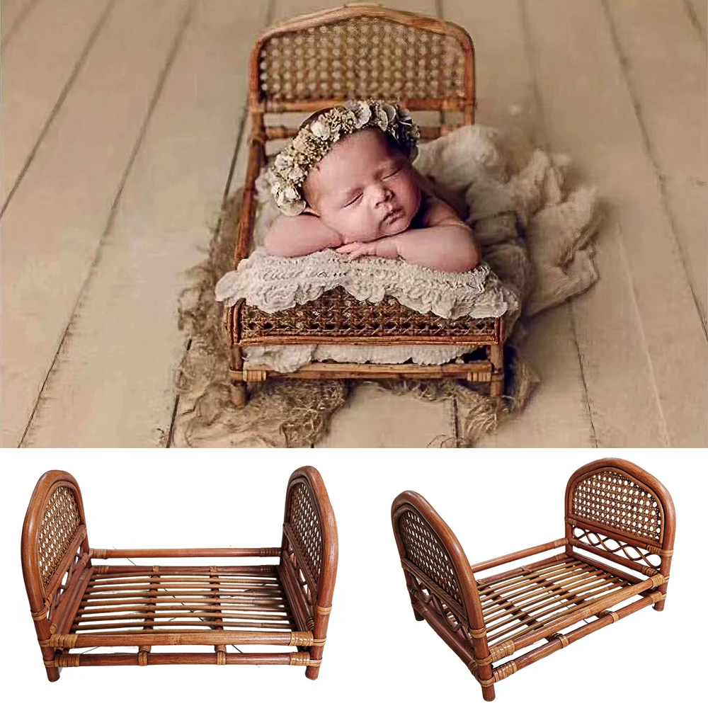 Baby Crib Newborn Photography Props Bed Baby Photo Shooting Furniture Posing Prop Infant Photo Shoot Accessories Cany Beds