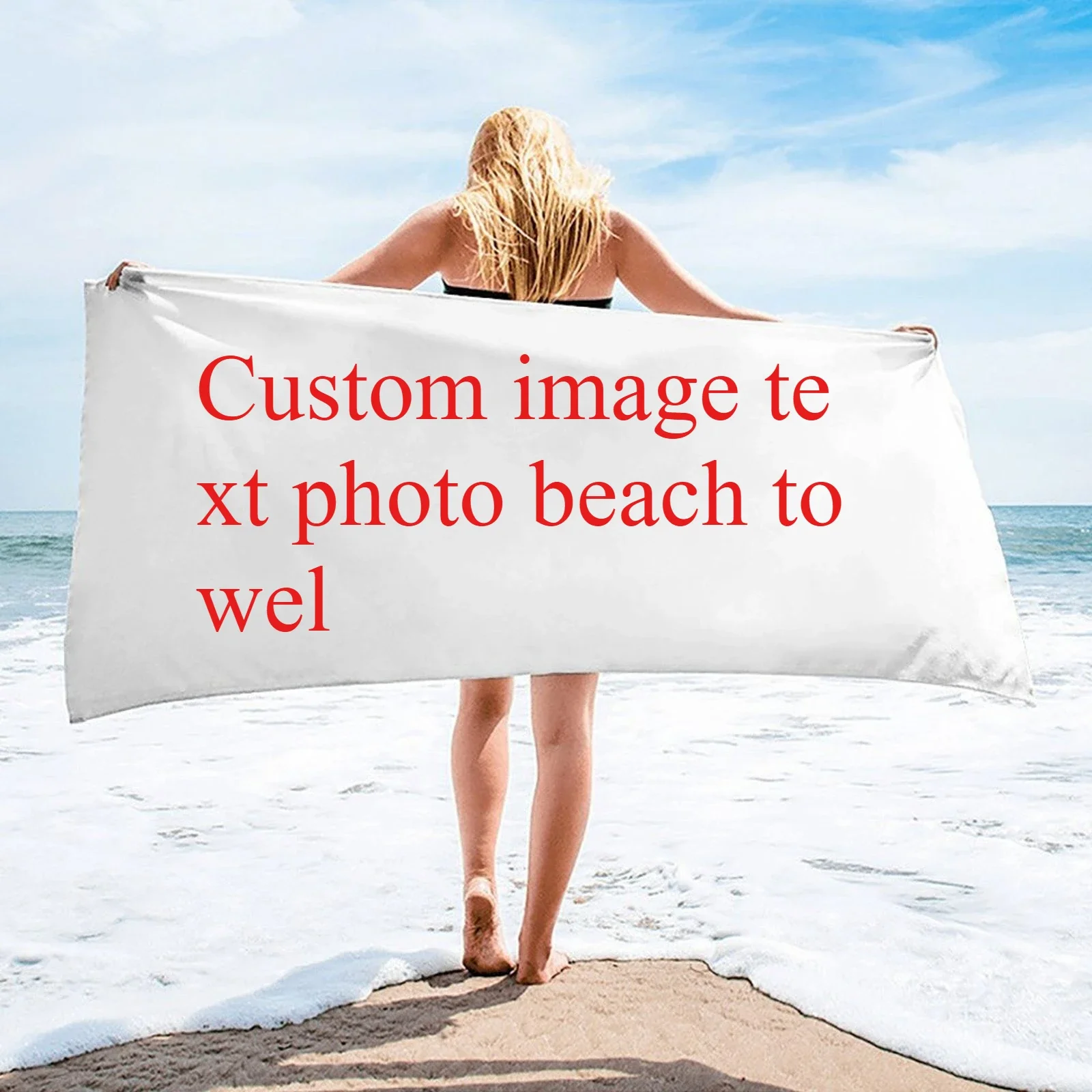 Customized Photo Logo Bath Towels Bathroom Sport Bar Towel for Adult Kids Beach Towel Microfiber Shower Quick Dry Swimming Cover