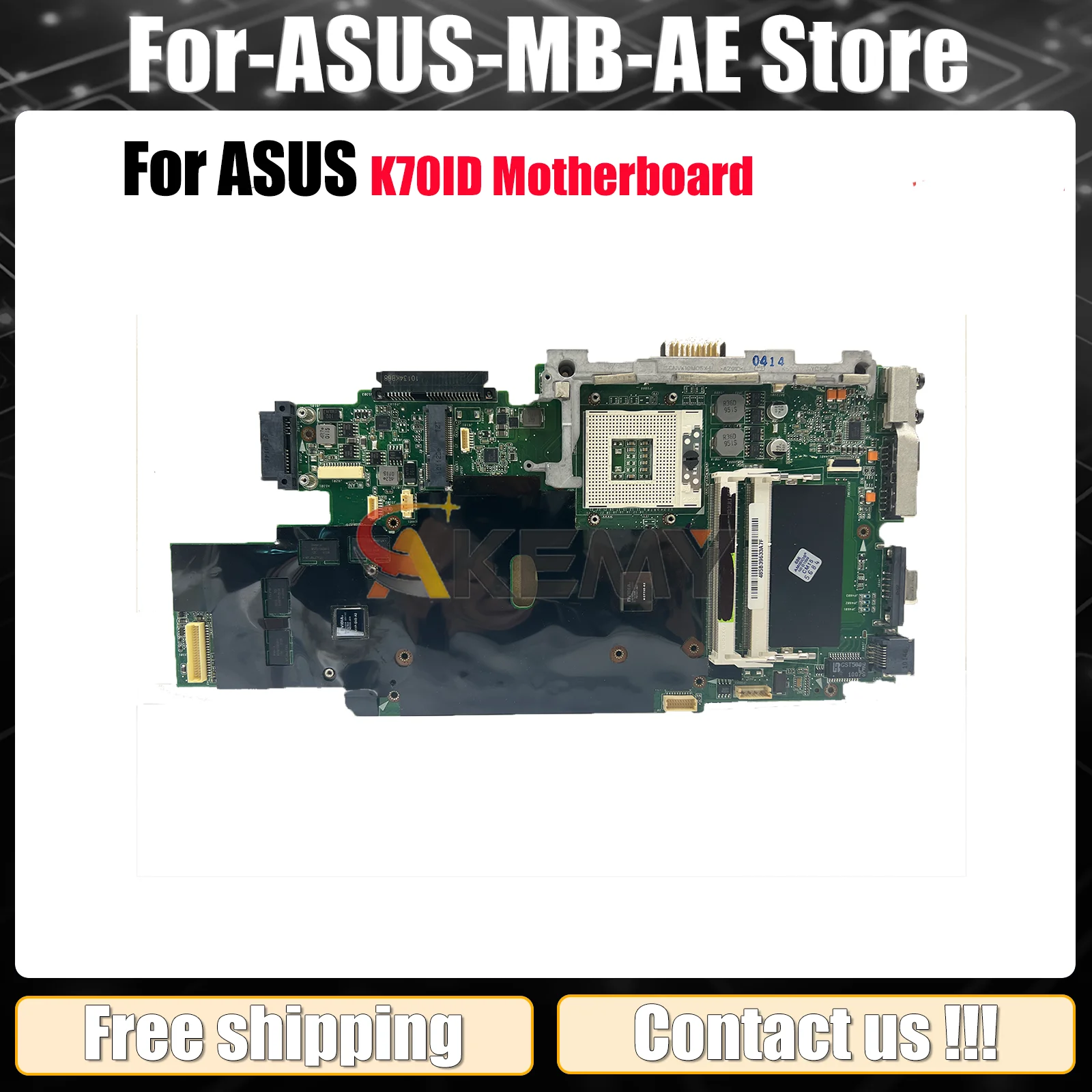 

K70ID Laptop Motherboard For ASUS K70I K70ID Notebook Mainboard This item is in stock 100% tests OK fast shipping High quality