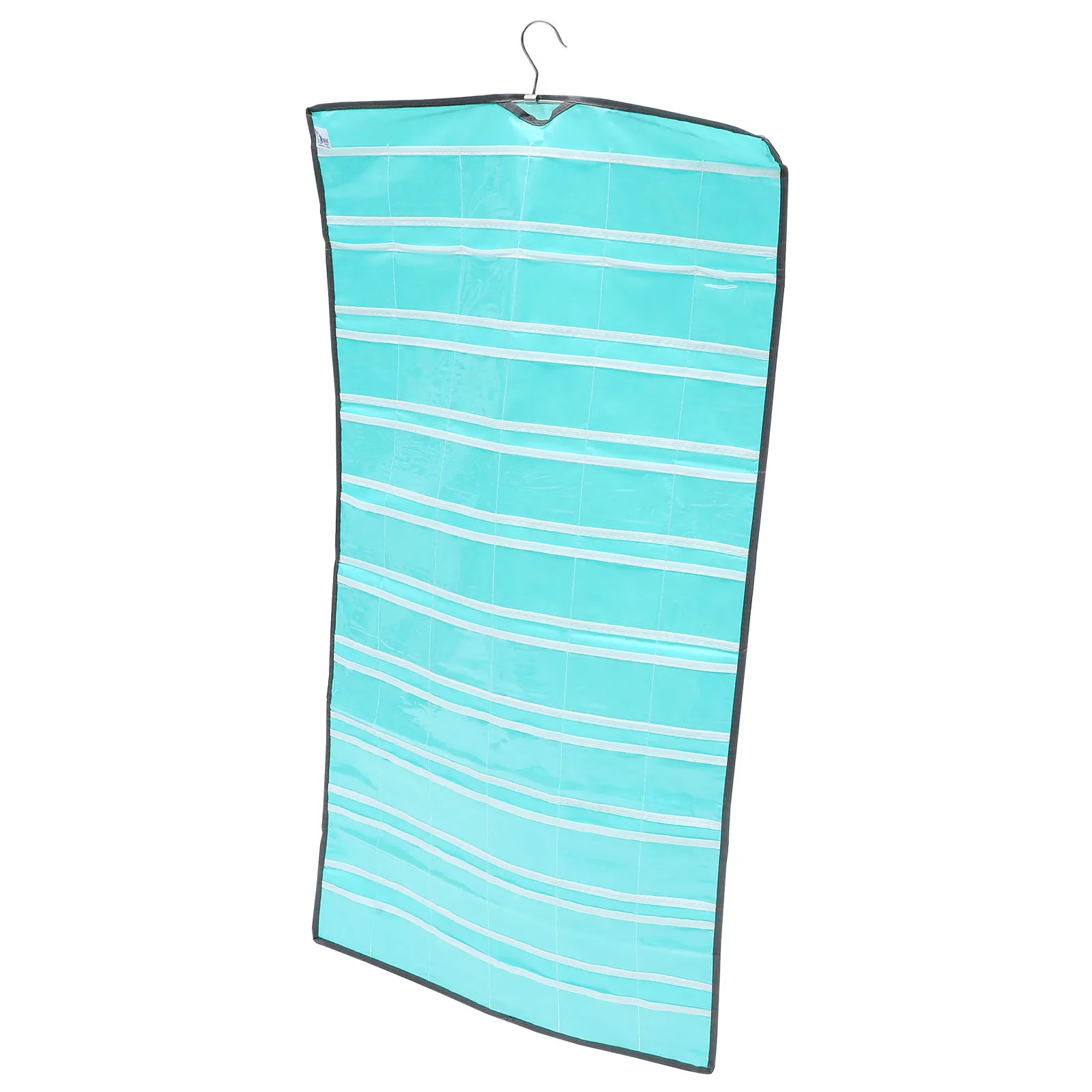 

Transparent Hanging 60 Pockets Classroom Storage Holder Oxford Cloth PVC Classroom Supplies Study Cards Holder Blue