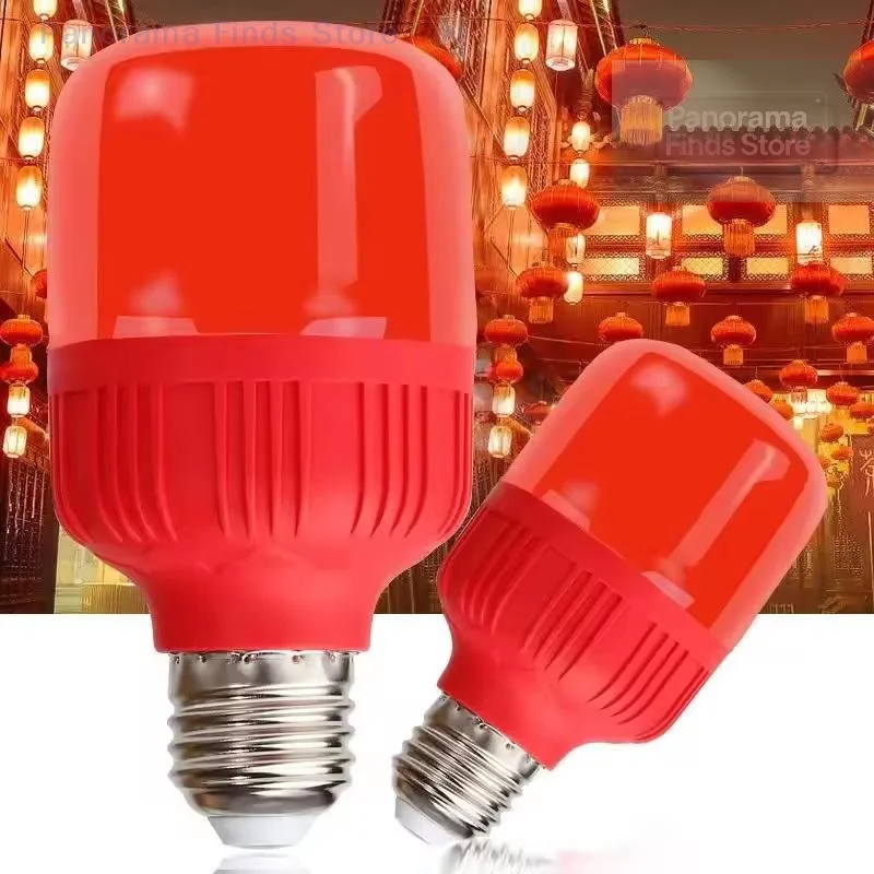 High Power Red LED Light Bulb E27/B22 220V 5W 10W 15W 30W High Brightness Spot Light for Festive New Year And Christmas Decor