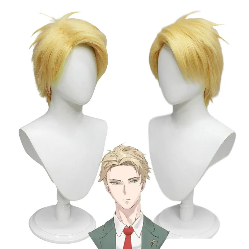 Anime Spy Family Loid Forger Cosplay Wigs Golden Short Straight Wigs Cosplay