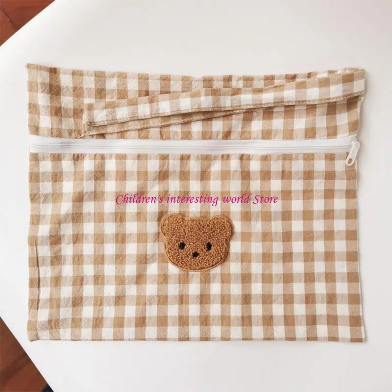 Carrinho bebê bordado urso bordado