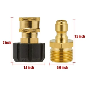 Waschdruckdruck -Set -Set -Set -Adapter, M22, 14 mm, 15 mm bis 1/4 Schnellfreisetzung für Hochdruckwasserpistolen und Schlauch, Zubehör, Zubehör Haupt Sales Lava Jato Adapter - №5