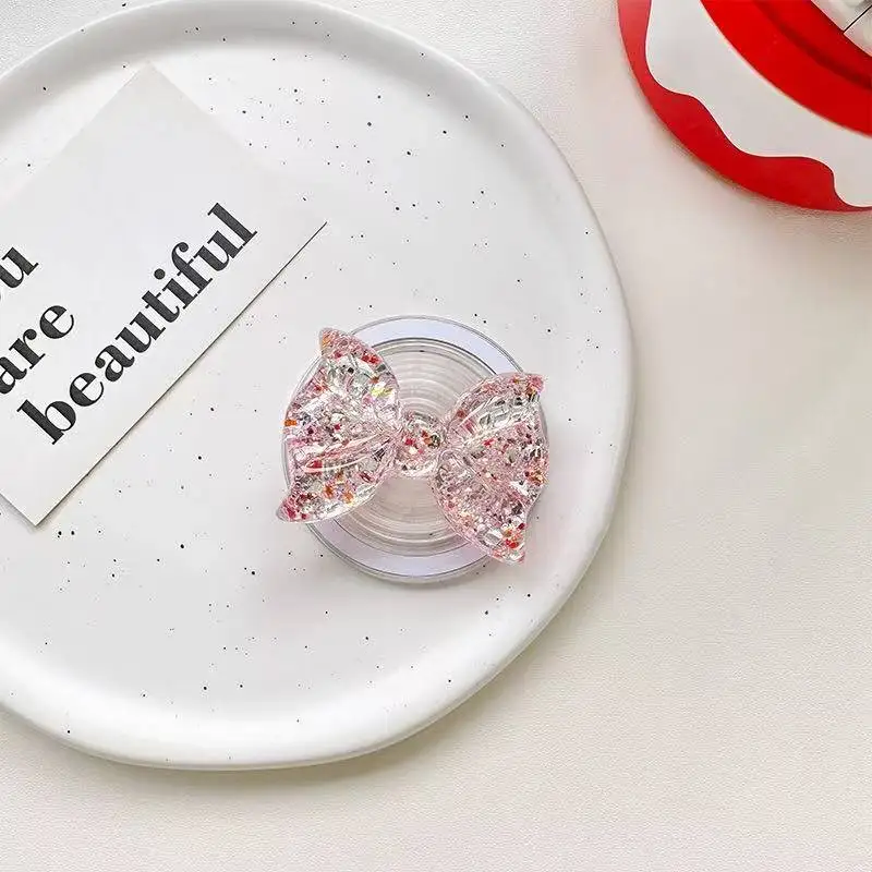 Корейский красочный лук для телефона, магнитная подушка безопасности, кронштейн, аксессуары, ручка Bemgyu, удлиненное кольцо, ручка для пальцев, подходит для девочек