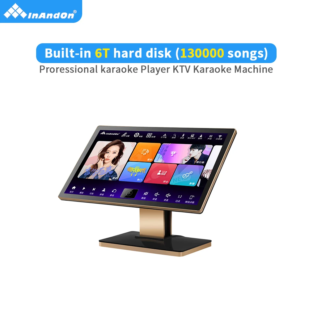 2024 Neues Karaoke Home KTV-Maschinenset 21,5-Zoll-Touchscreen 3-in-1-Karaoke-Player-System 6 TB JukeBox InAndOn Karaoke-System-Set