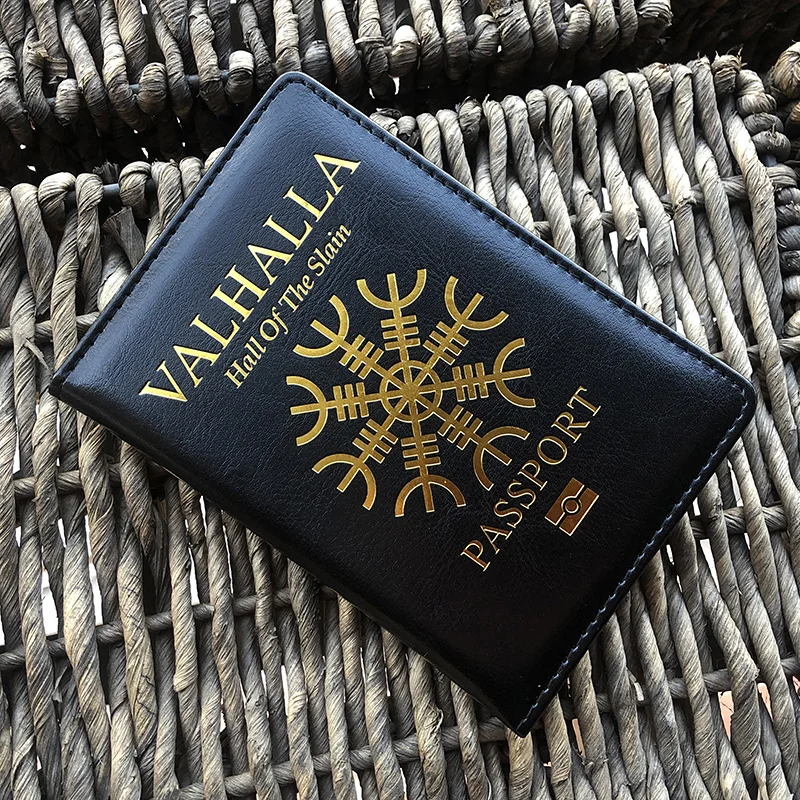 Vikings Valhalla protege passport, étuis pour passeport de mythologie nordique pour Hall of The Slain, couverture de voyage