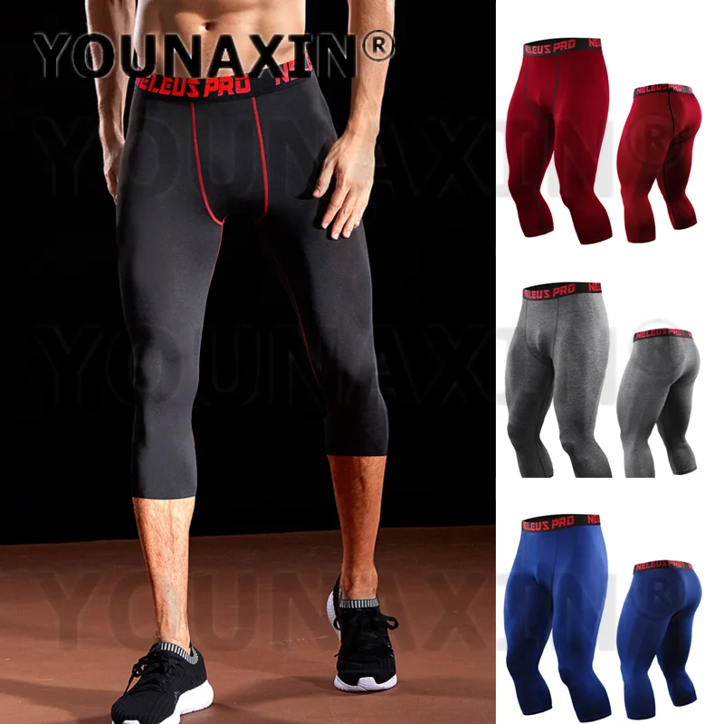 Men's Basketball Tight Cropped pants Quick-drying Exercise Leggings Running Fitness Pants Gym Training Pants M L XL 2XL 3XL 4XL