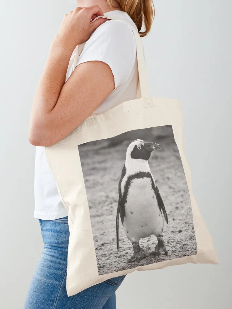 

Black and white penguin Tote Bag Canvas stote bag tote bag men's Eco shopping logo
