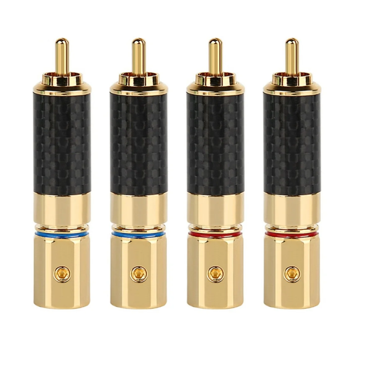 HiFi RCA Connector 10mm Carbon Fiber Gold Plated Lotus Plug Speaker Terminal Audio Power Subwoofer Amplifier