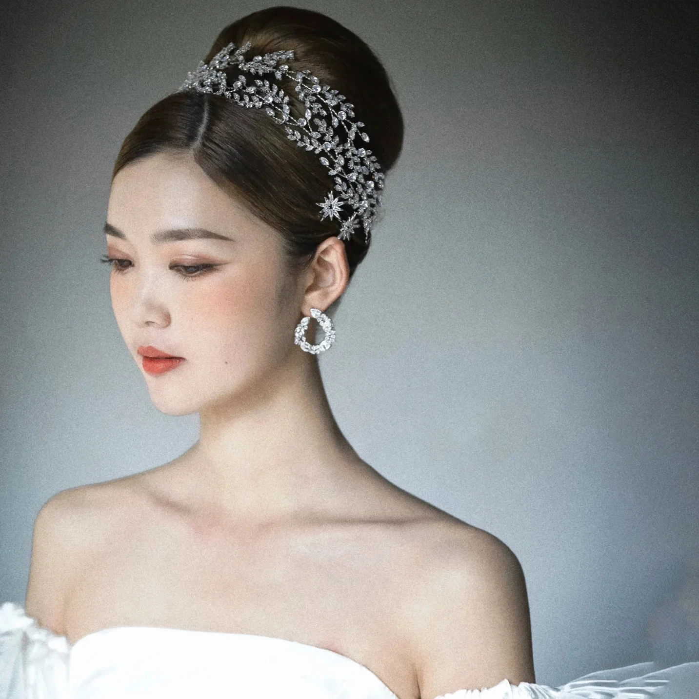 Korean Style Shiny Zircon Bride Wedding Hairband Simple Branch Hairband Headwear for Dress And Makeup Matching Hair Accessories