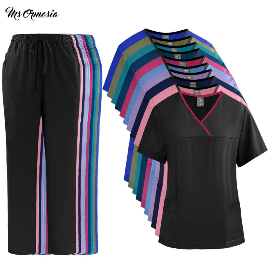 Women Summer Medical Scrubs Set Nursing Uniforms