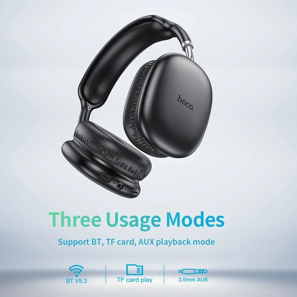W35 Air Upgrade Draadloze Bluetooth 5.3 Muziek Hoofdtelefoon Microfoon HiFi Audio Headset Stereo Geluid Sport Oortelefoon 40 MM Driver 45 HOCO
