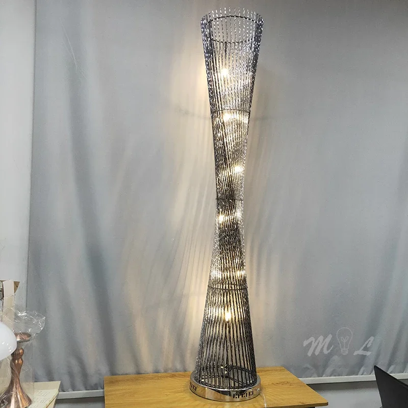 Modern Led Standing Lamp Aluminum Tower Floor Lamp for Living Room Light Stand Foyer Home Decorative Floor Lights AC90-26V Lamps image 2